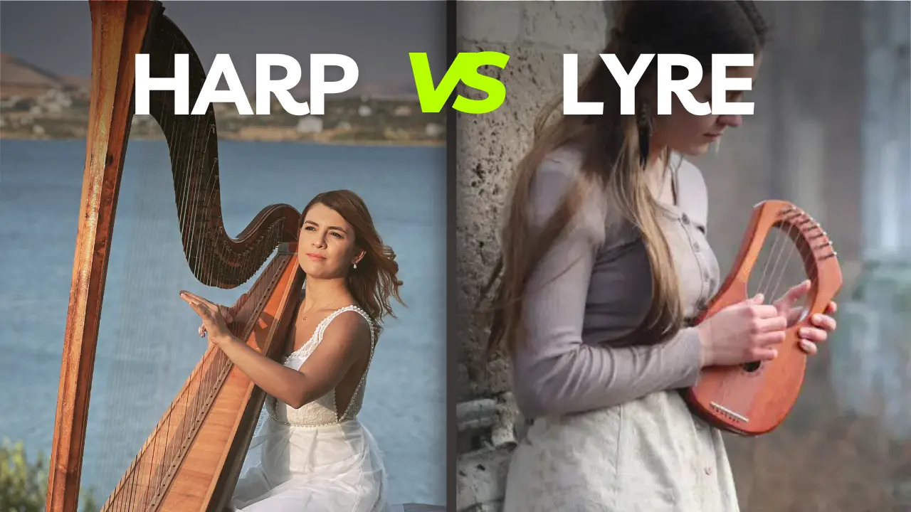 Huiop Lyre Harp C Key 16 String Wooden Lyre Harp